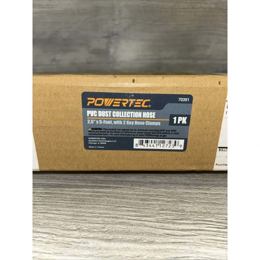 POWERTEC Dust Collection Hose Flexible PVC‎ Clear Color 2.5